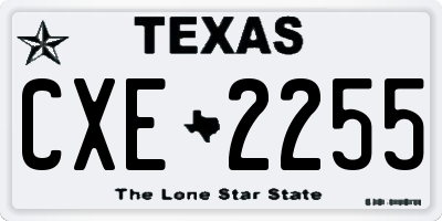 TX license plate CXE2255