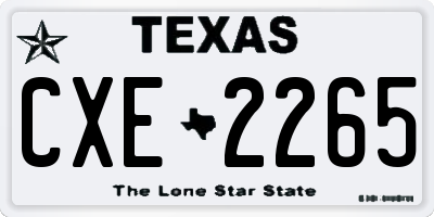 TX license plate CXE2265