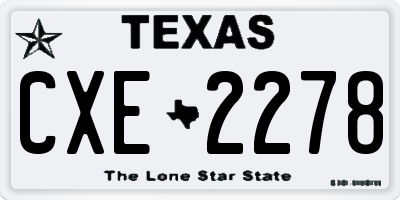 TX license plate CXE2278