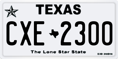 TX license plate CXE2300