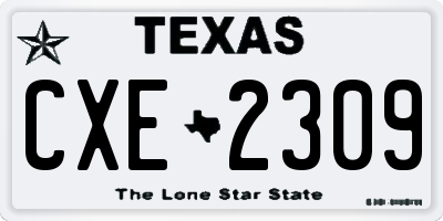 TX license plate CXE2309