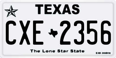 TX license plate CXE2356
