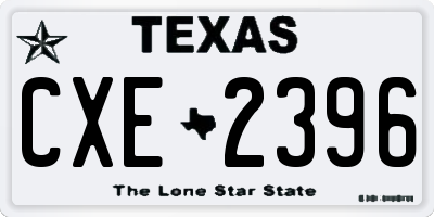 TX license plate CXE2396