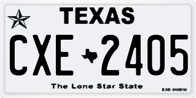 TX license plate CXE2405