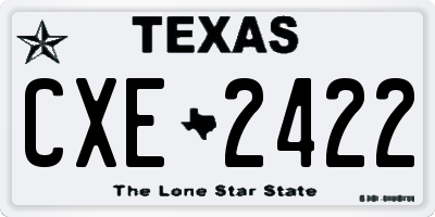 TX license plate CXE2422