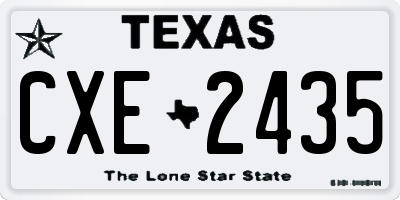 TX license plate CXE2435