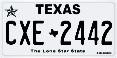 TX license plate CXE2442