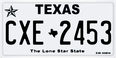 TX license plate CXE2453