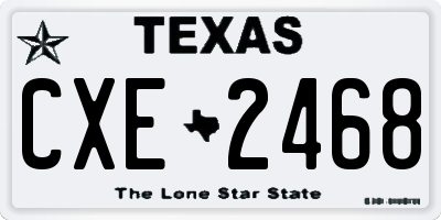 TX license plate CXE2468
