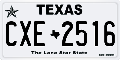 TX license plate CXE2516