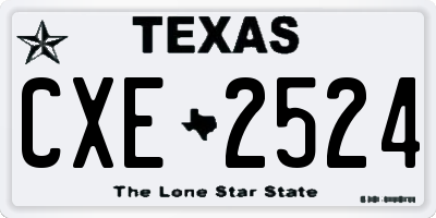 TX license plate CXE2524