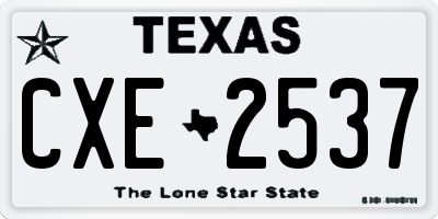 TX license plate CXE2537