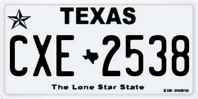 TX license plate CXE2538