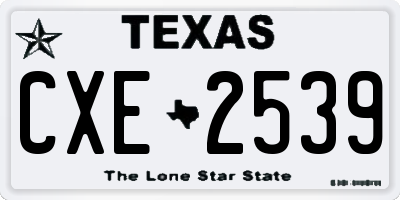 TX license plate CXE2539