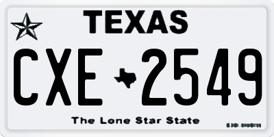 TX license plate CXE2549