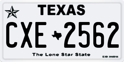 TX license plate CXE2562