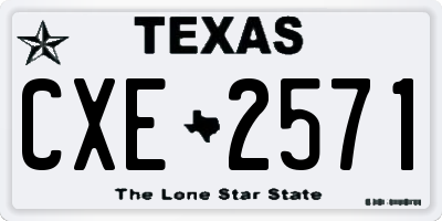 TX license plate CXE2571