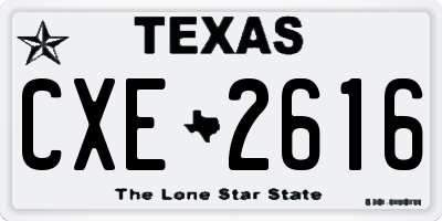 TX license plate CXE2616