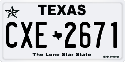 TX license plate CXE2671