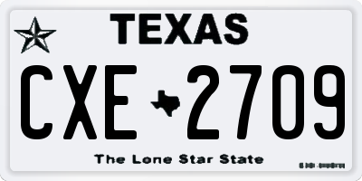 TX license plate CXE2709