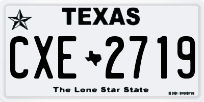 TX license plate CXE2719