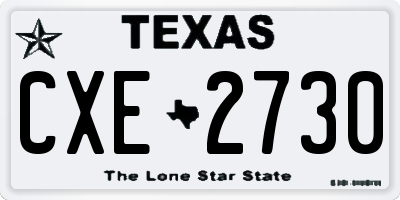TX license plate CXE2730