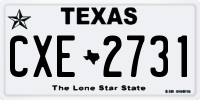 TX license plate CXE2731