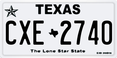 TX license plate CXE2740