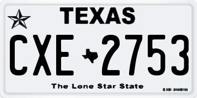 TX license plate CXE2753