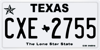 TX license plate CXE2755