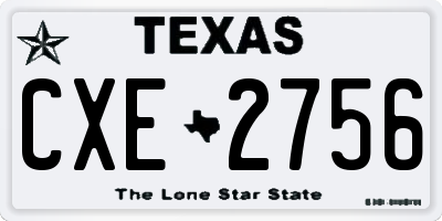 TX license plate CXE2756