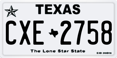 TX license plate CXE2758