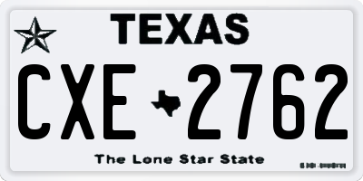 TX license plate CXE2762