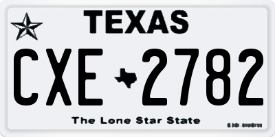 TX license plate CXE2782