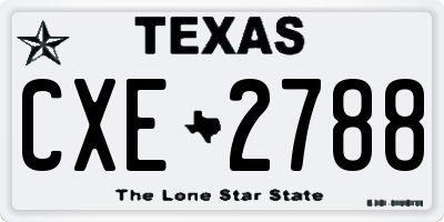 TX license plate CXE2788