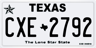 TX license plate CXE2792
