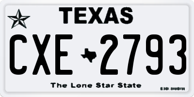 TX license plate CXE2793