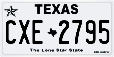TX license plate CXE2795