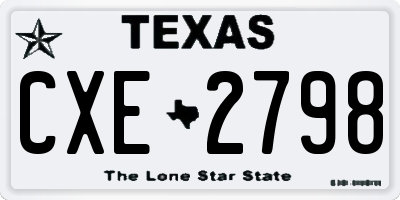 TX license plate CXE2798