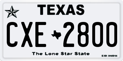 TX license plate CXE2800