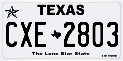TX license plate CXE2803