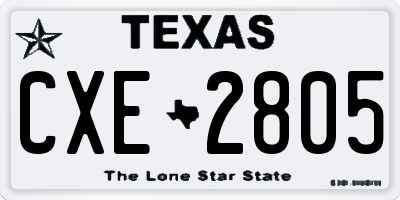 TX license plate CXE2805