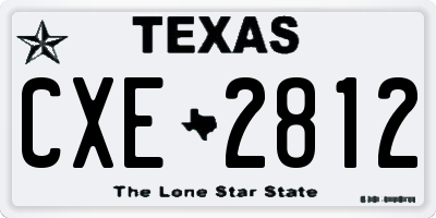 TX license plate CXE2812