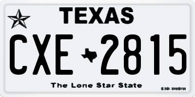 TX license plate CXE2815