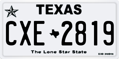 TX license plate CXE2819