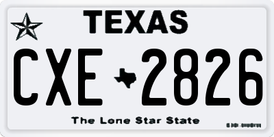 TX license plate CXE2826
