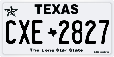 TX license plate CXE2827