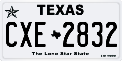 TX license plate CXE2832