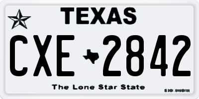 TX license plate CXE2842