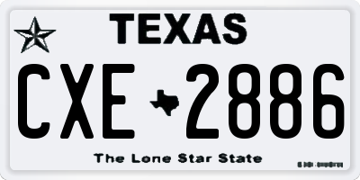 TX license plate CXE2886